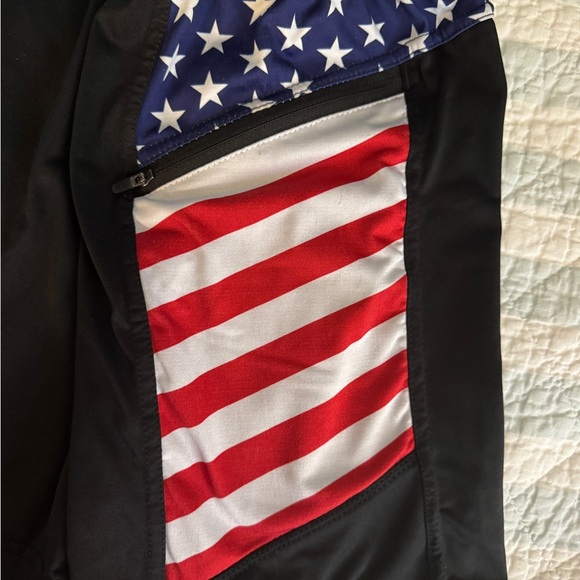 American Flag Black Athletic Shorts - Picture 2 of 3